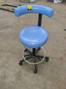 Takara dental stool with seat height adjustment & circular footrest