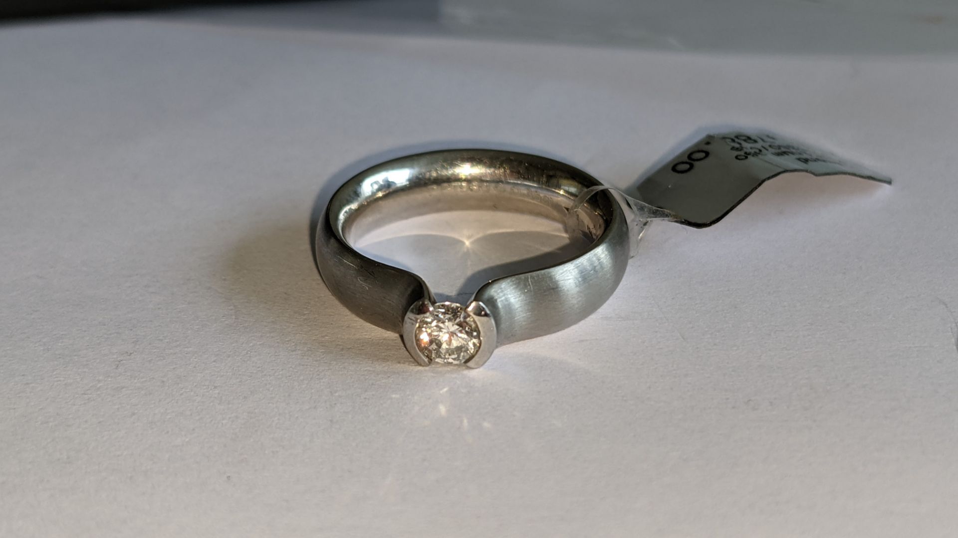 Platinum 950 diamond ring with 0.36ct GH/VS brilliant cut diamond. RRP £3,788 - Image 8 of 14