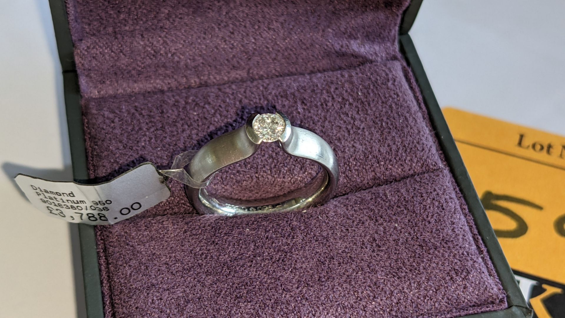 Platinum 950 diamond ring with 0.36ct GH/VS brilliant cut diamond. RRP £3,788 - Image 3 of 14