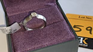 Platinum 950 diamond ring with 0.36ct GH/VS brilliant cut diamond. RRP £3,788