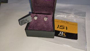 Pair of Platinum 950 & diamond earrings with total ctw of approx. 0.70ct RRP £3,659