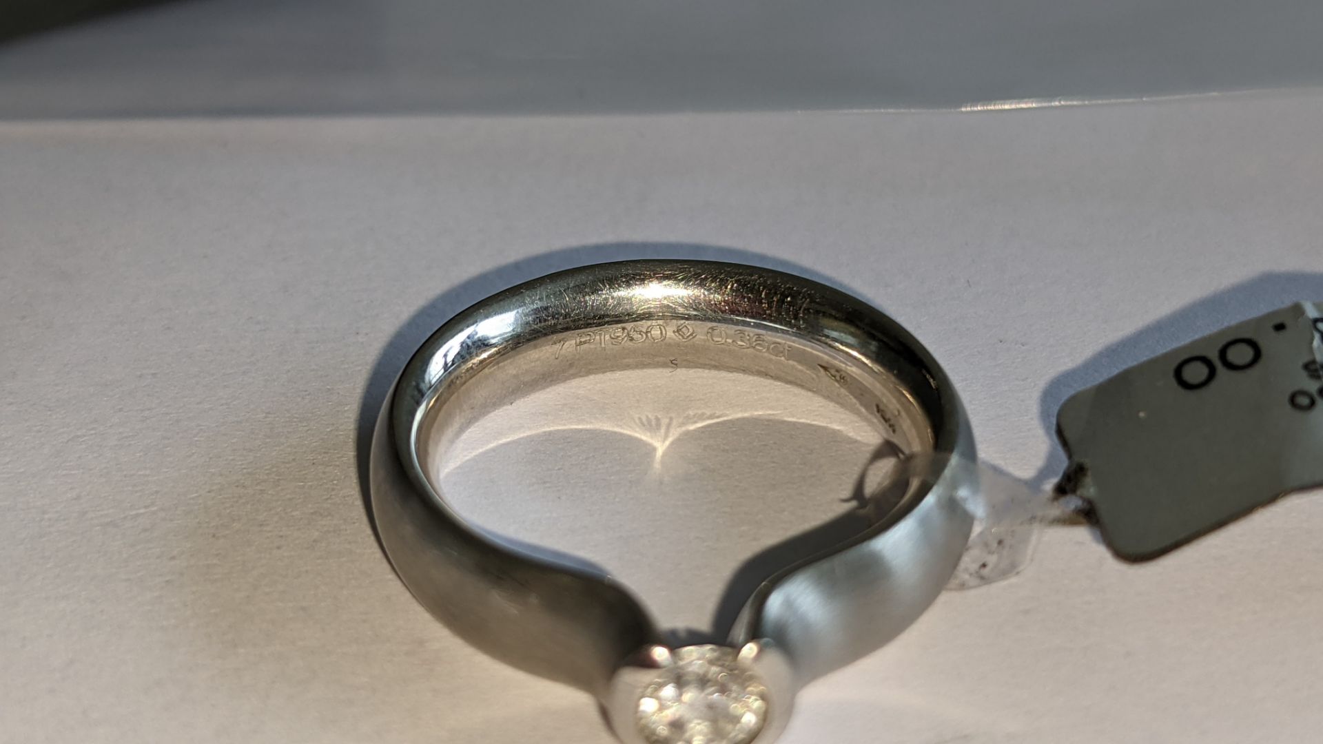 Platinum 950 diamond ring with 0.36ct GH/VS brilliant cut diamond. RRP £3,788 - Image 9 of 14