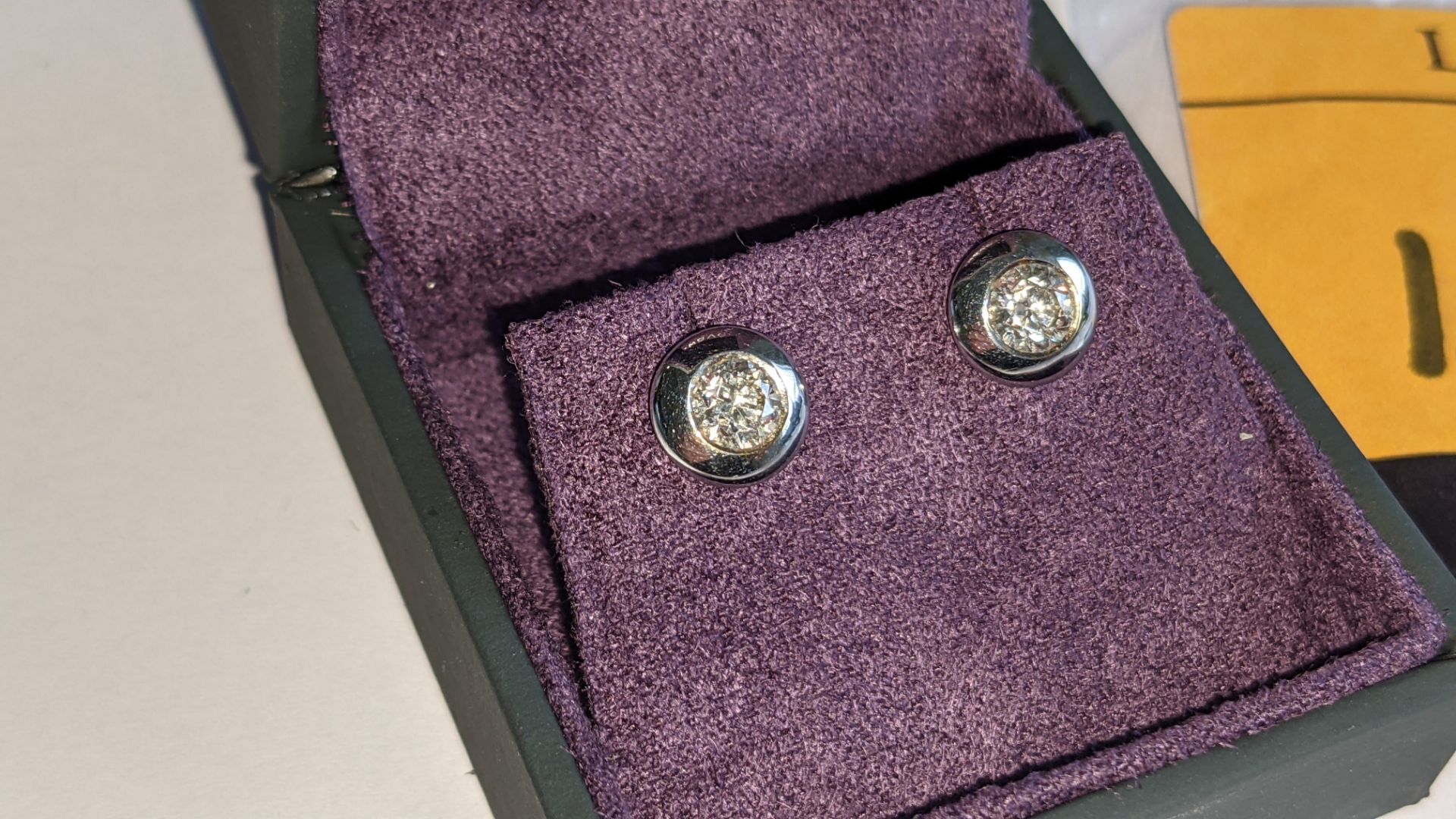 Pair of 18ct white gold & diamond earrings with total ctw of 0.75ct. RRP £2,428 - Image 10 of 12