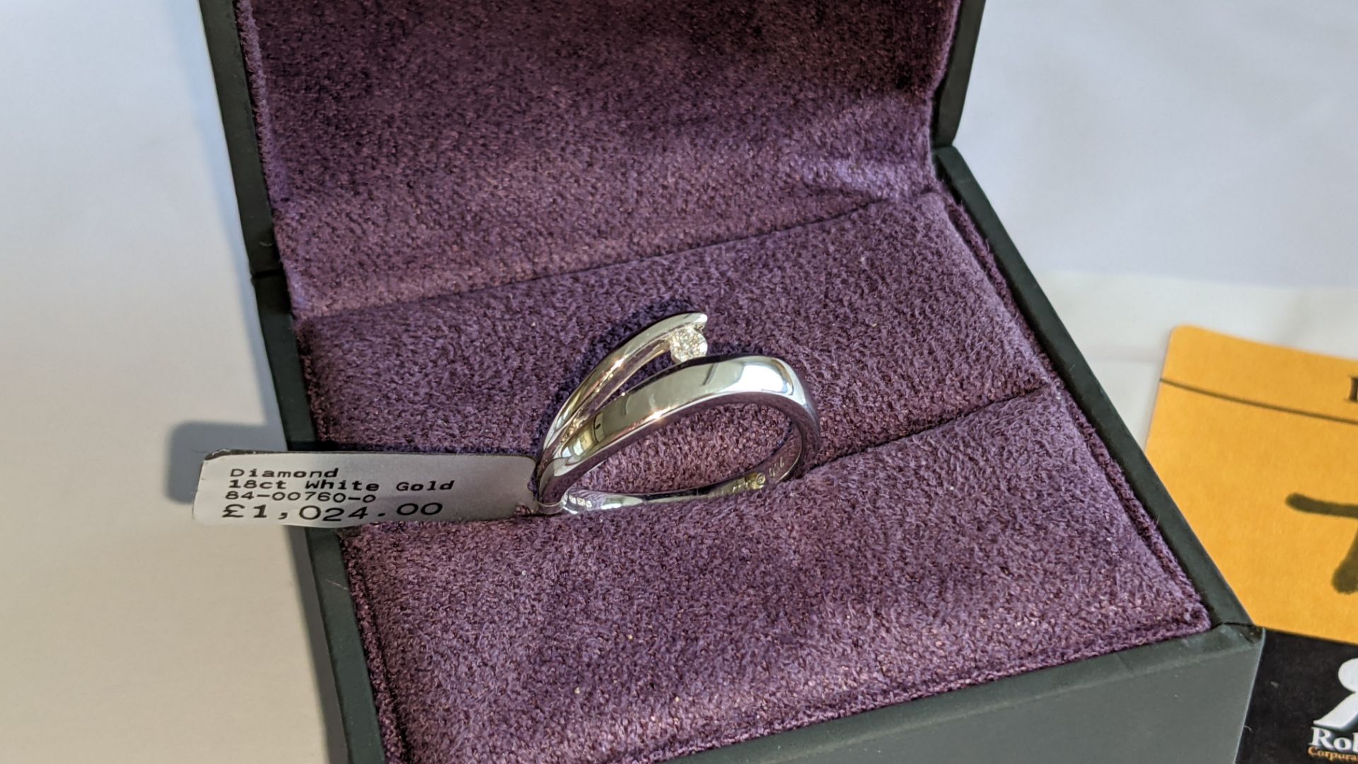 18ct white gold ring with central diamond weighing 0.07ct. RRP £1,024 - Image 2 of 12