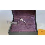 Platinum 950 & diamond ring with 0.50ct of diamonds comprising central stone plus additional diamond