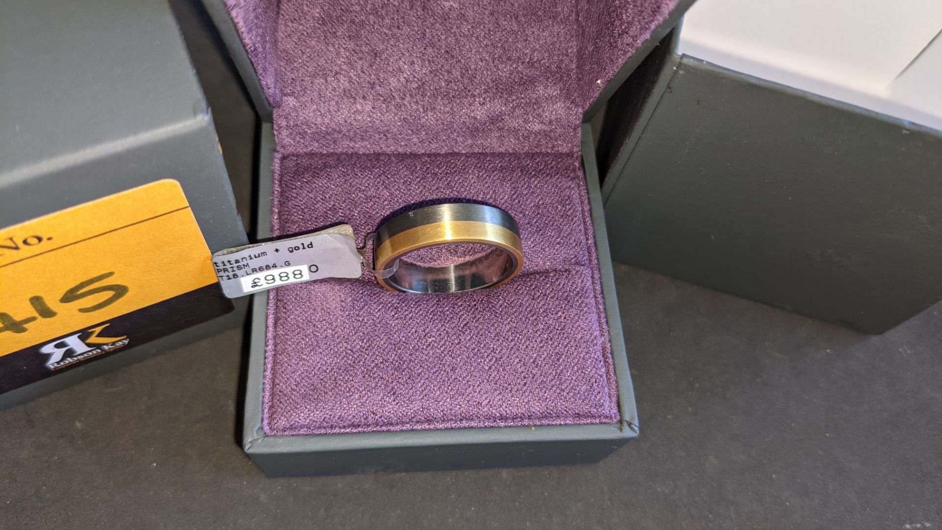 Titanium & 18ct yellow gold 6mm ring RRP £988 - Image 4 of 15