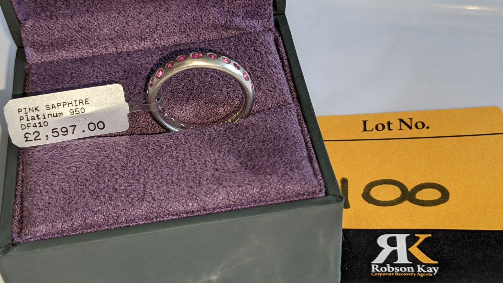 Platinum 950 & 0.6ct pink sapphire ring RRP £2,597 - Image 15 of 15