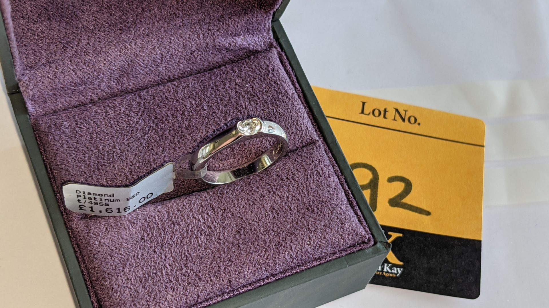 Platinum 950 & diamond ring with 0.20ct GH/VS0 oval shaped diamond RRP £1,616 - Image 4 of 17