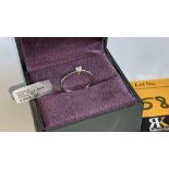 18ct white gold ring with 0.15ct G/Si central diamond. RRP £968