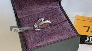 18ct white gold ring with central diamond weighing 0.07ct. RRP £1,024
