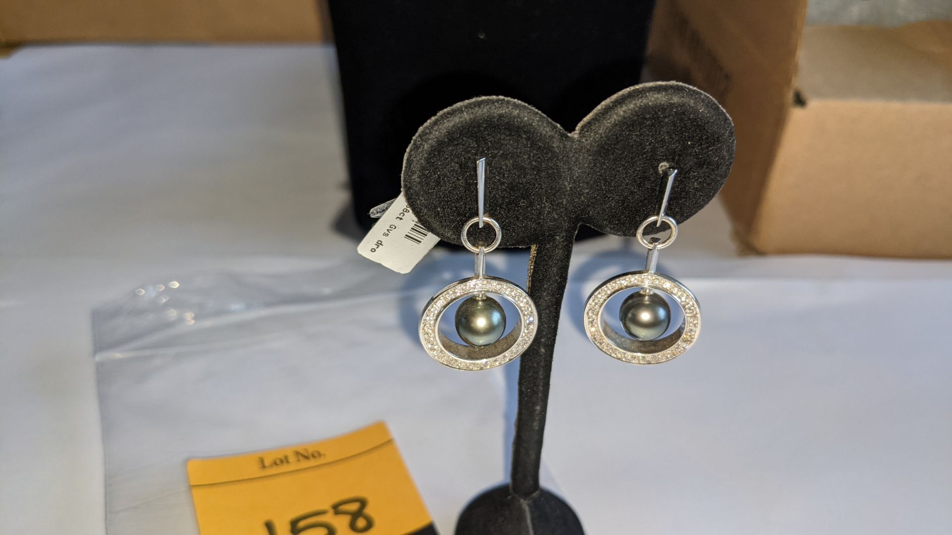 Pair of 18ct white gold, diamond & pearl drop earrings. 0.58ct G/VS total ctw of diamonds. RRP £3,05 - Image 2 of 11