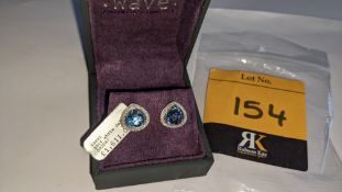 Pair of 18ct white gold, diamond & topaz earrings RRP £1,611 NB. These earrings match the pendant th