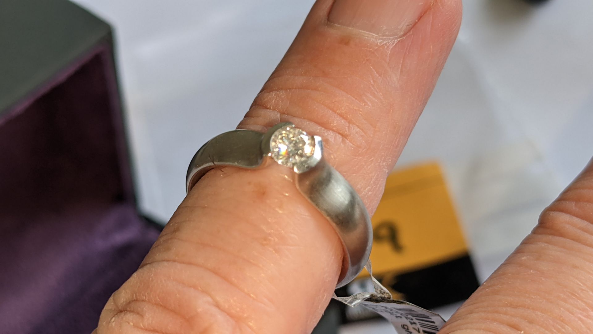 Platinum 950 diamond ring with 0.36ct GH/VS brilliant cut diamond. RRP £3,788 - Image 12 of 14