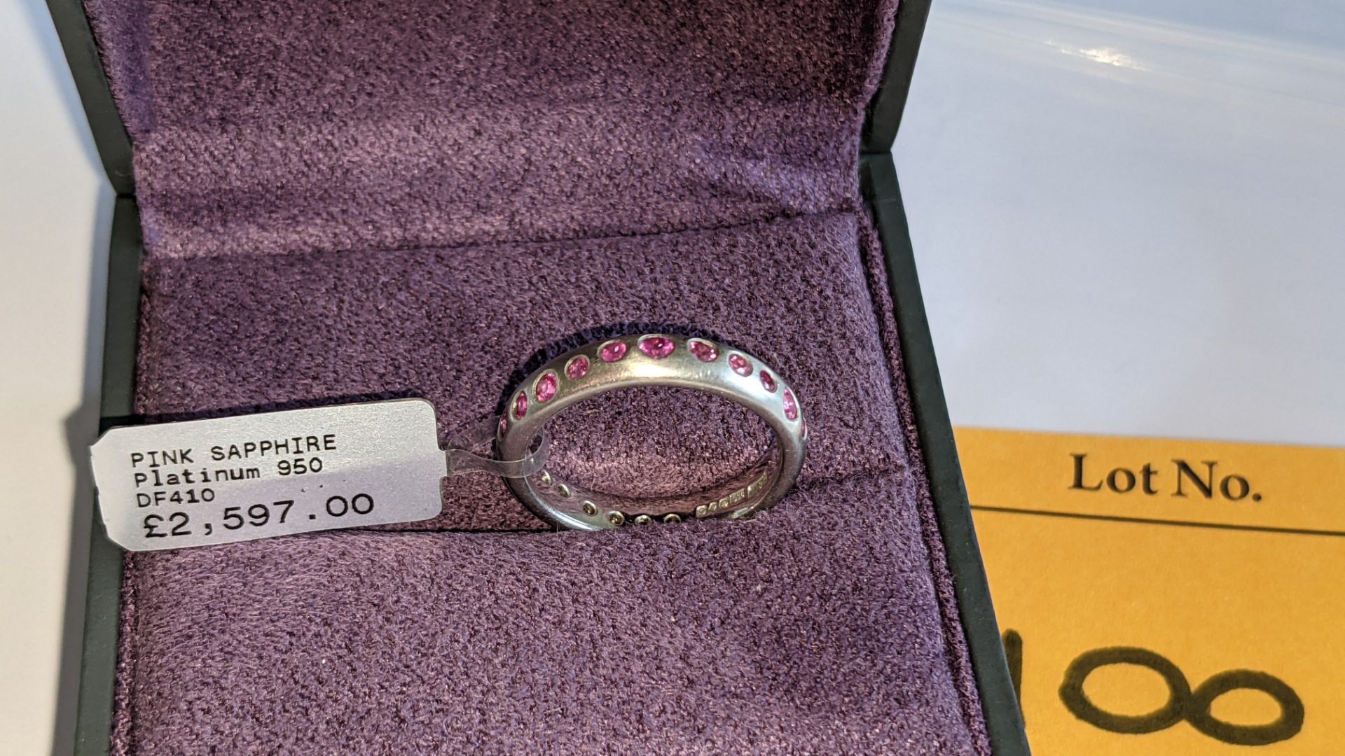 Platinum 950 & 0.6ct pink sapphire ring RRP £2,597 - Image 2 of 15