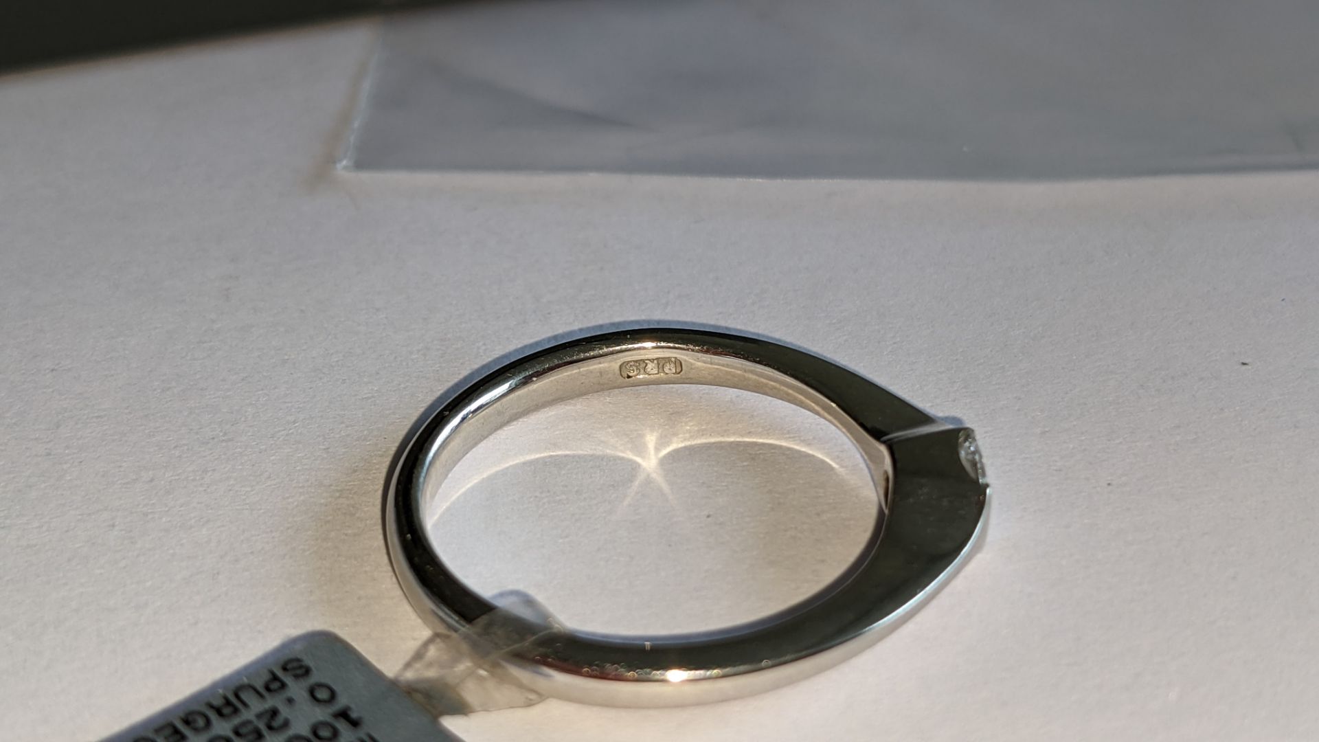 Platinum 950 ring with central 0.25ct diamond. RRP £2,343 - Image 11 of 15