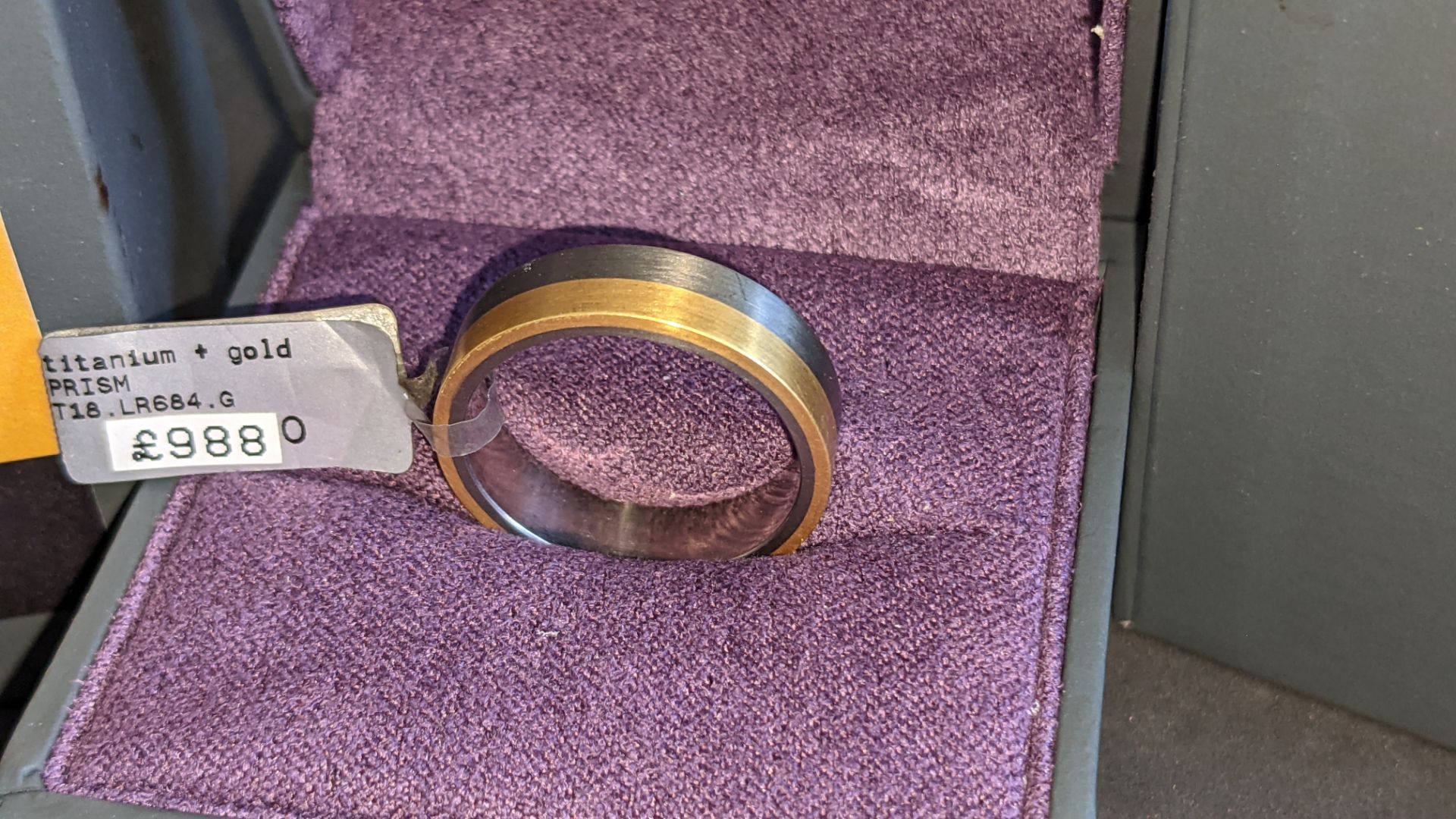 Titanium & 18ct yellow gold 6mm ring RRP £988 - Image 7 of 15