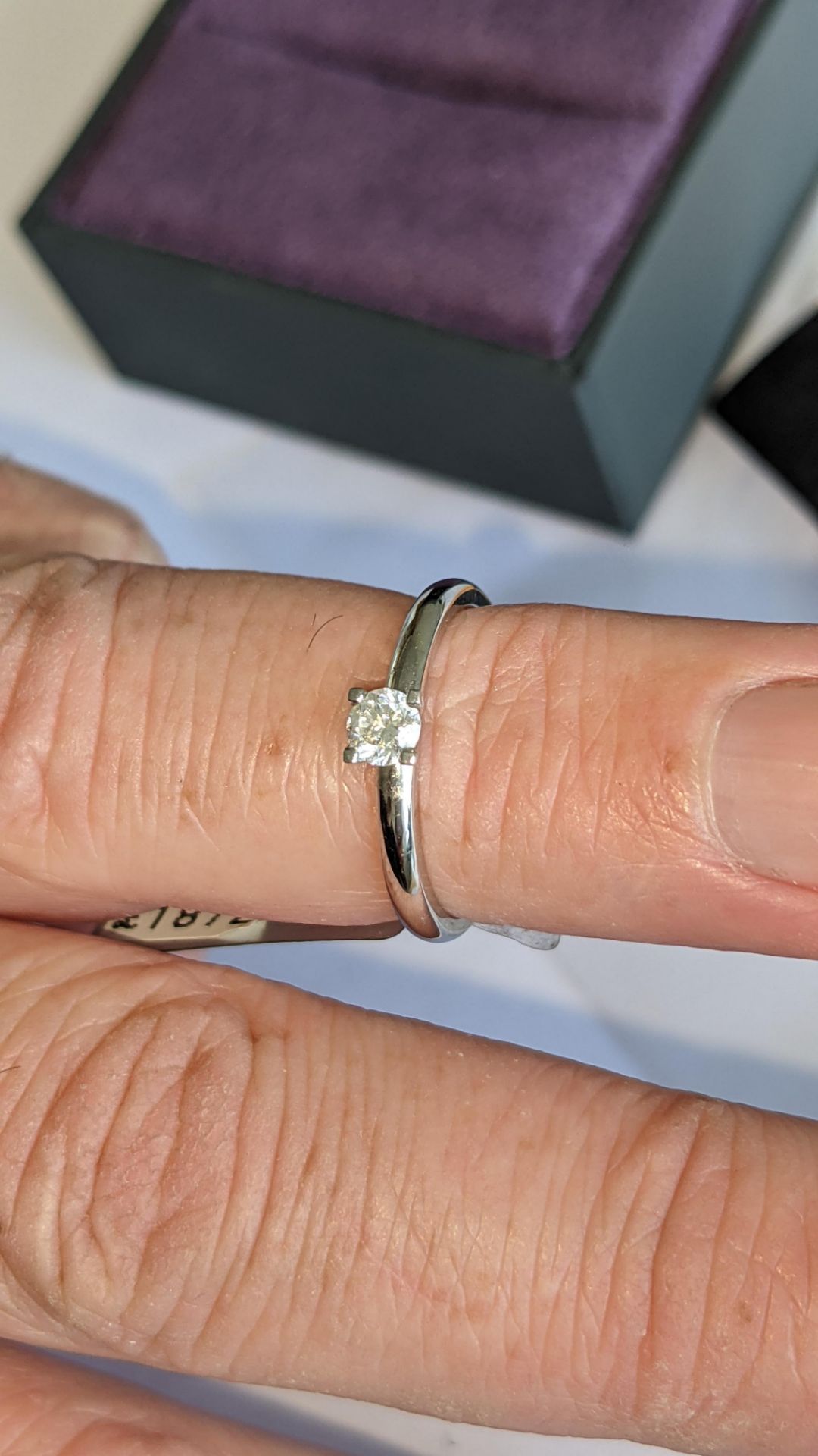 Platinum 950 diamond ring with 0.26ct H/VS central stone. RRP £1,872 - Image 11 of 15