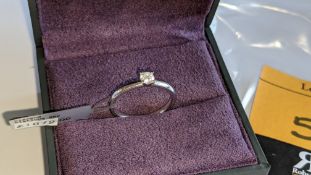 Platinum 950 diamond ring with 0.26ct H/VS central stone. RRP £1,872