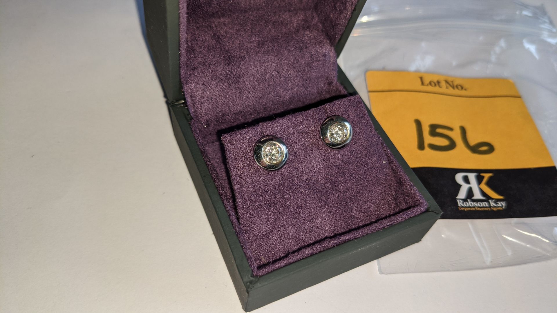 Pair of 18ct white gold & diamond earrings with total ctw of 0.75ct. RRP £2,428 - Image 9 of 12