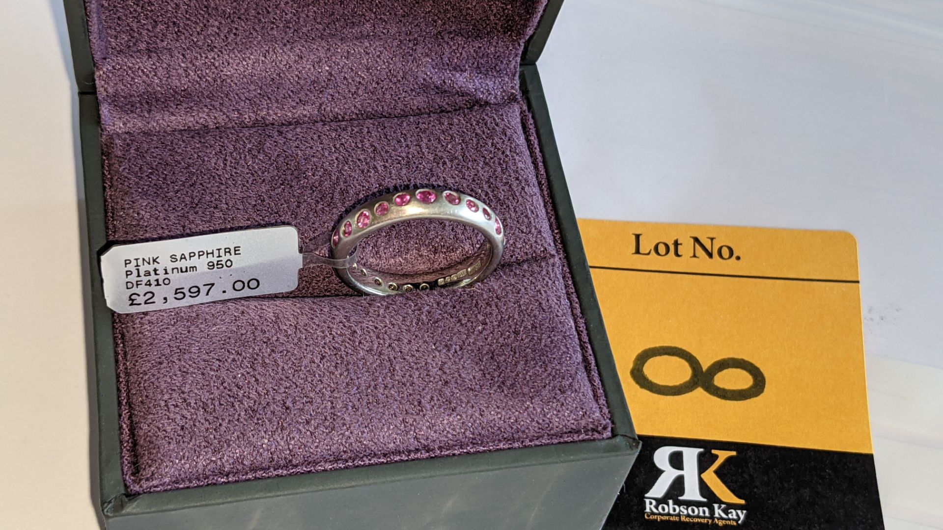 Platinum 950 & 0.6ct pink sapphire ring RRP £2,597 - Image 4 of 15