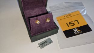 Pair of 18ct yellow gold & diamond stud earrings. RRP £995