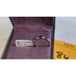 18ct white gold diamond & ruby ring. RRP £395