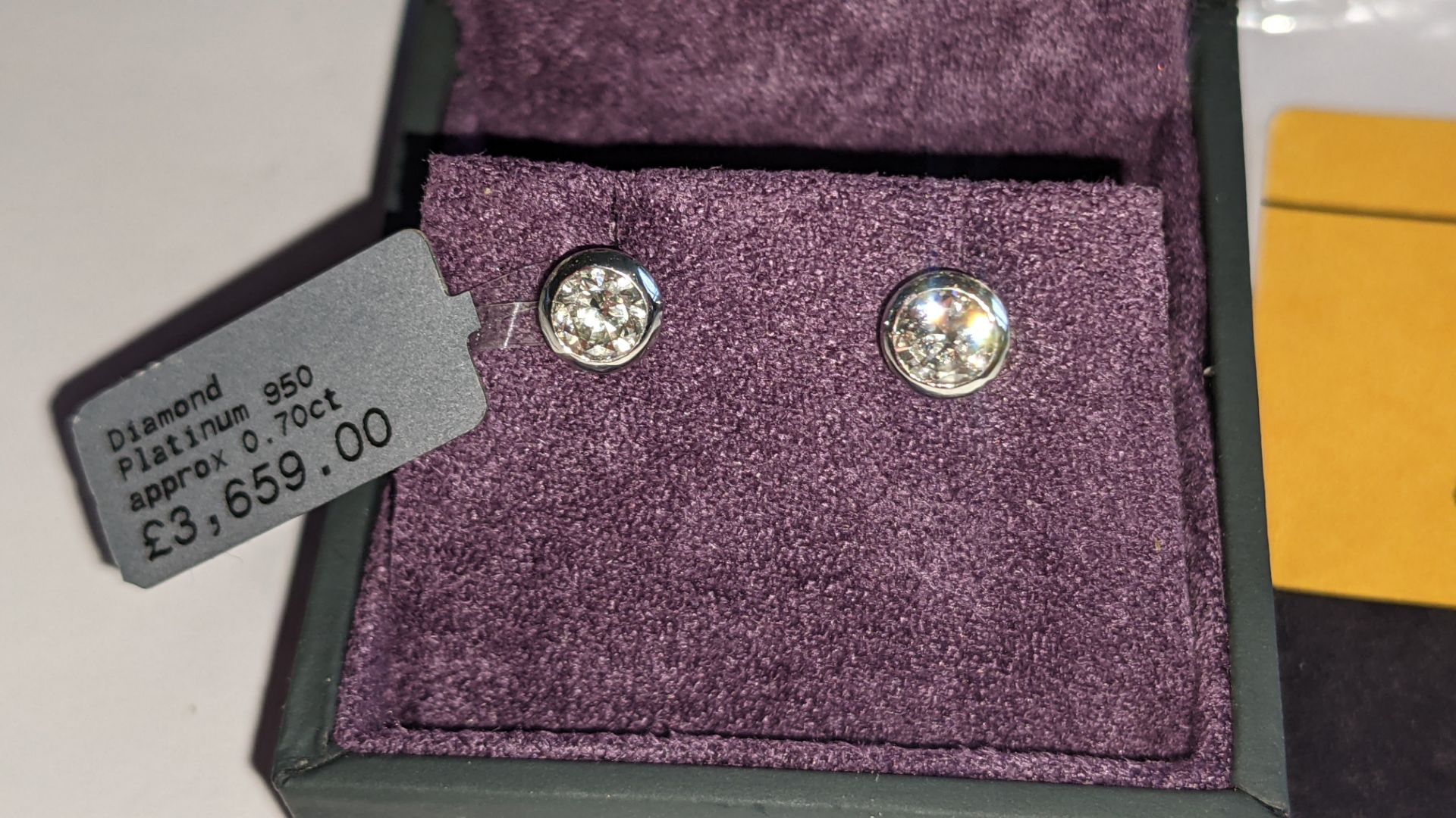 Pair of Platinum 950 & diamond earrings with total ctw of approx. 0.70ct RRP £3,659 - Image 9 of 10
