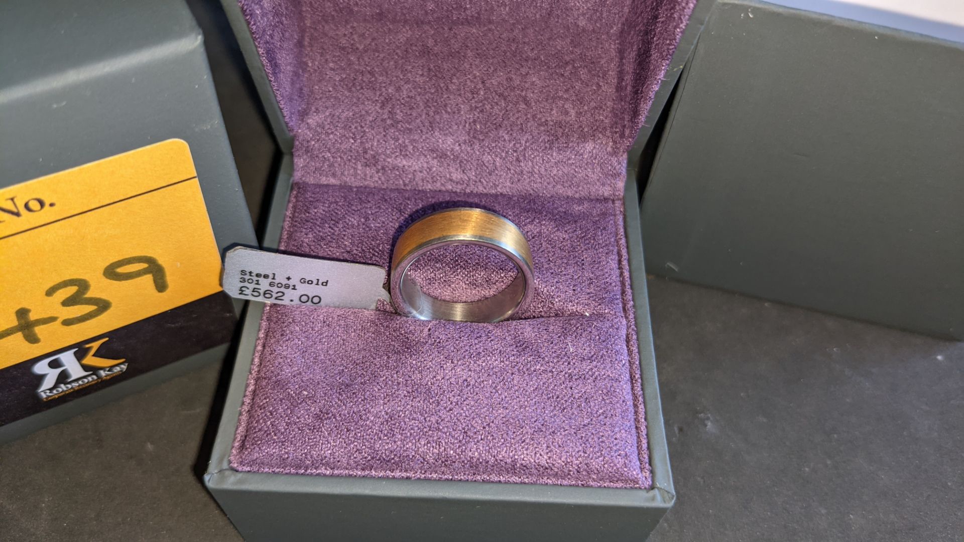 Steel & 18ct rose gold ring RRP £562 - Image 15 of 15
