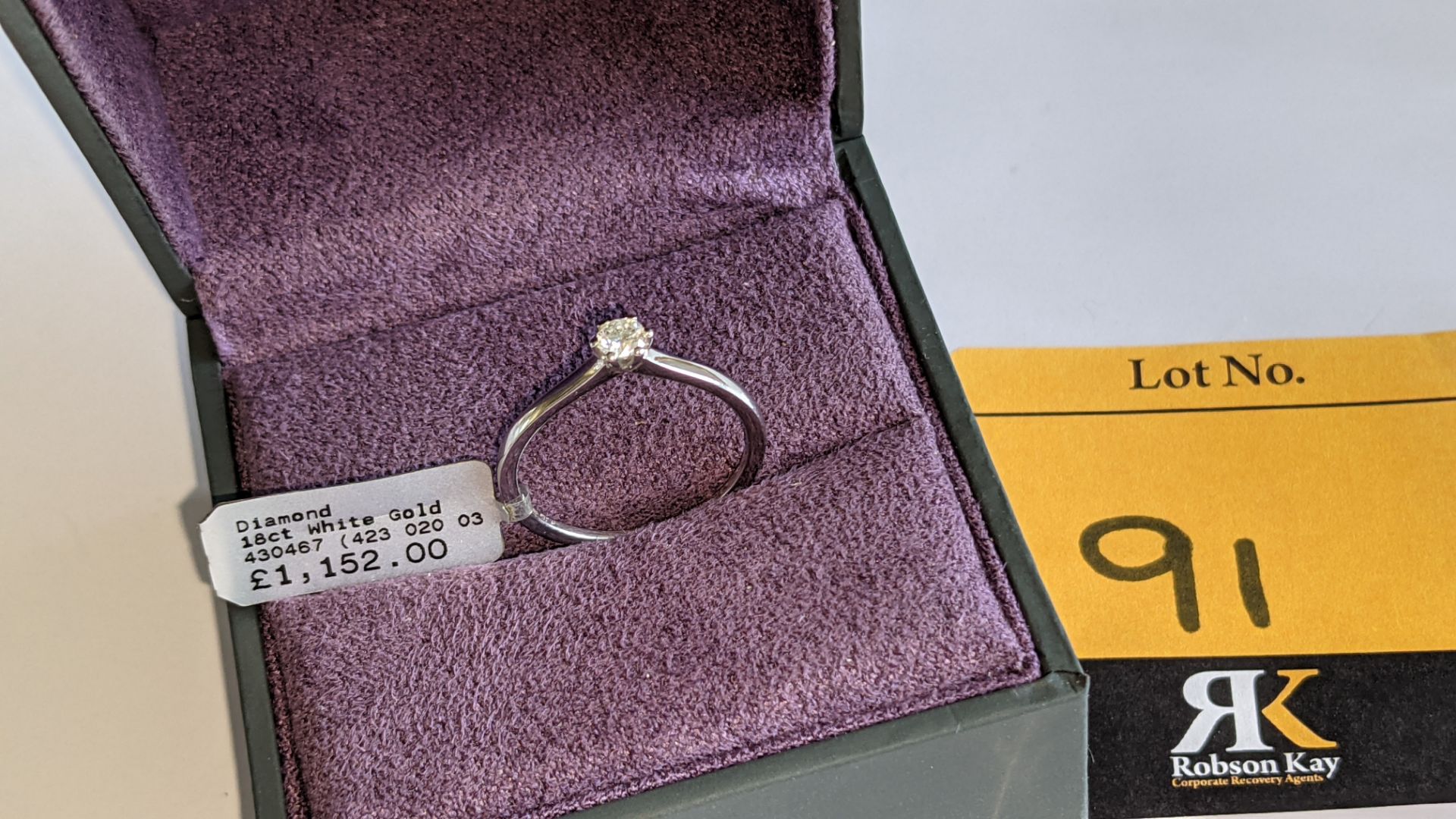 18ct white gold & diamond ring with 0.20ct G/Si brilliant cut diamond RRP £1,152 - Image 15 of 17