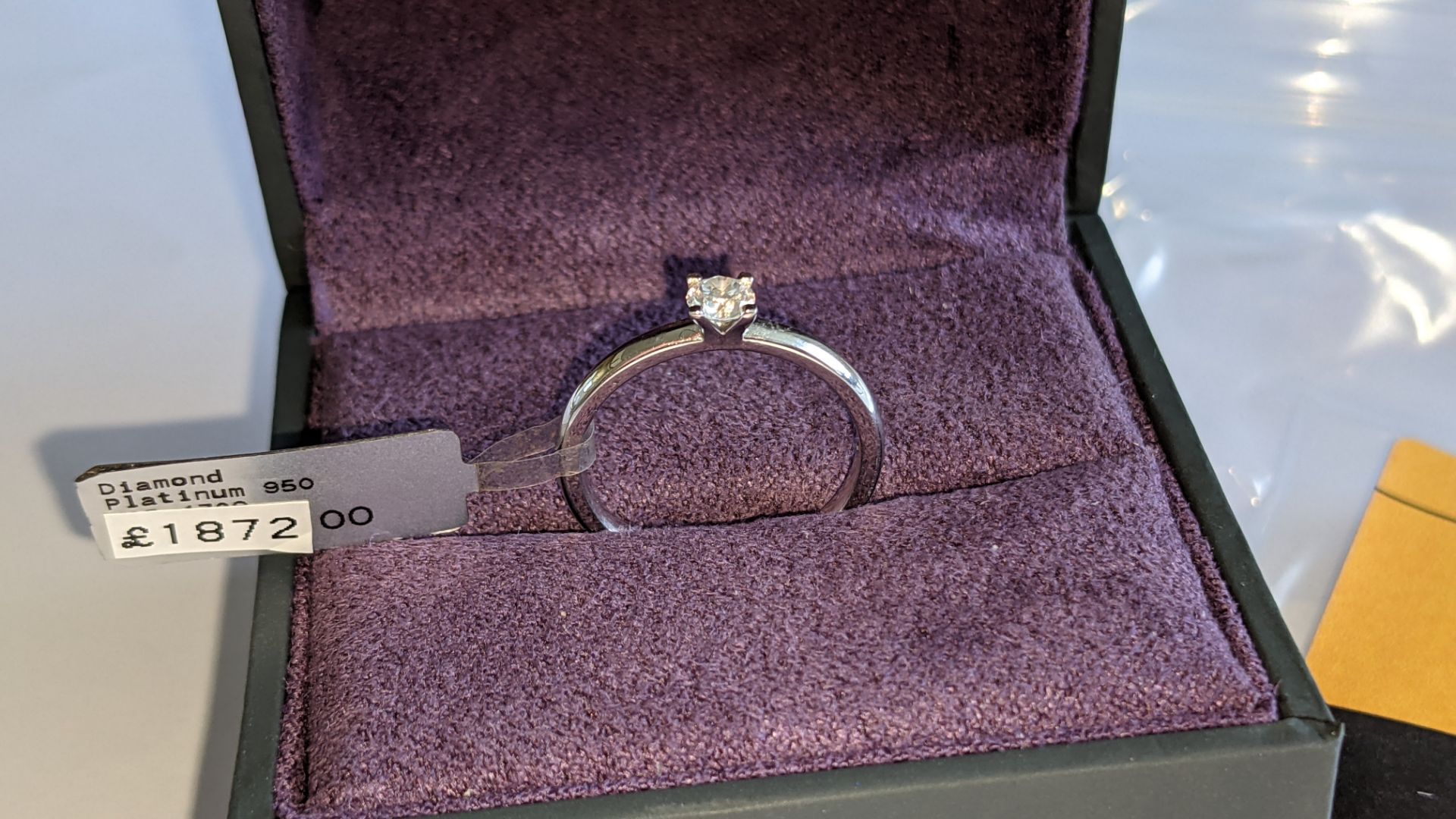 Platinum 950 diamond ring with 0.26ct H/VS central stone. RRP £1,872 - Image 15 of 15