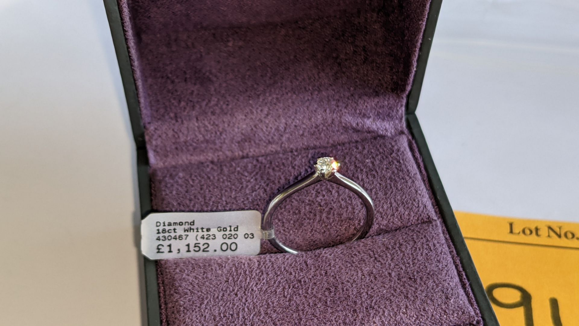 18ct white gold & diamond ring with 0.20ct G/Si brilliant cut diamond RRP £1,152 - Image 3 of 17