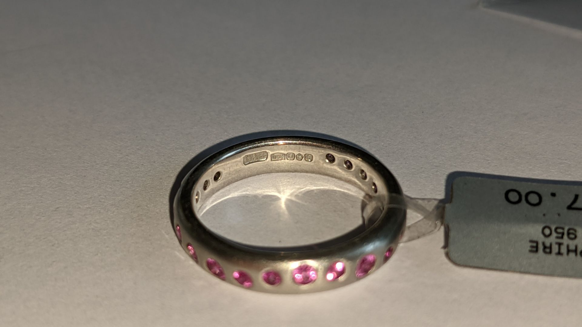 Platinum 950 & 0.6ct pink sapphire ring RRP £2,597 - Image 10 of 15