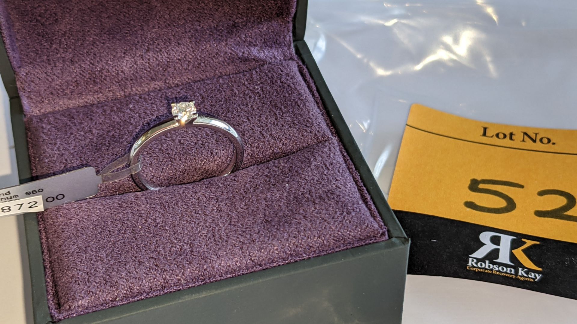 Platinum 950 diamond ring with 0.26ct H/VS central stone. RRP £1,872 - Image 12 of 15