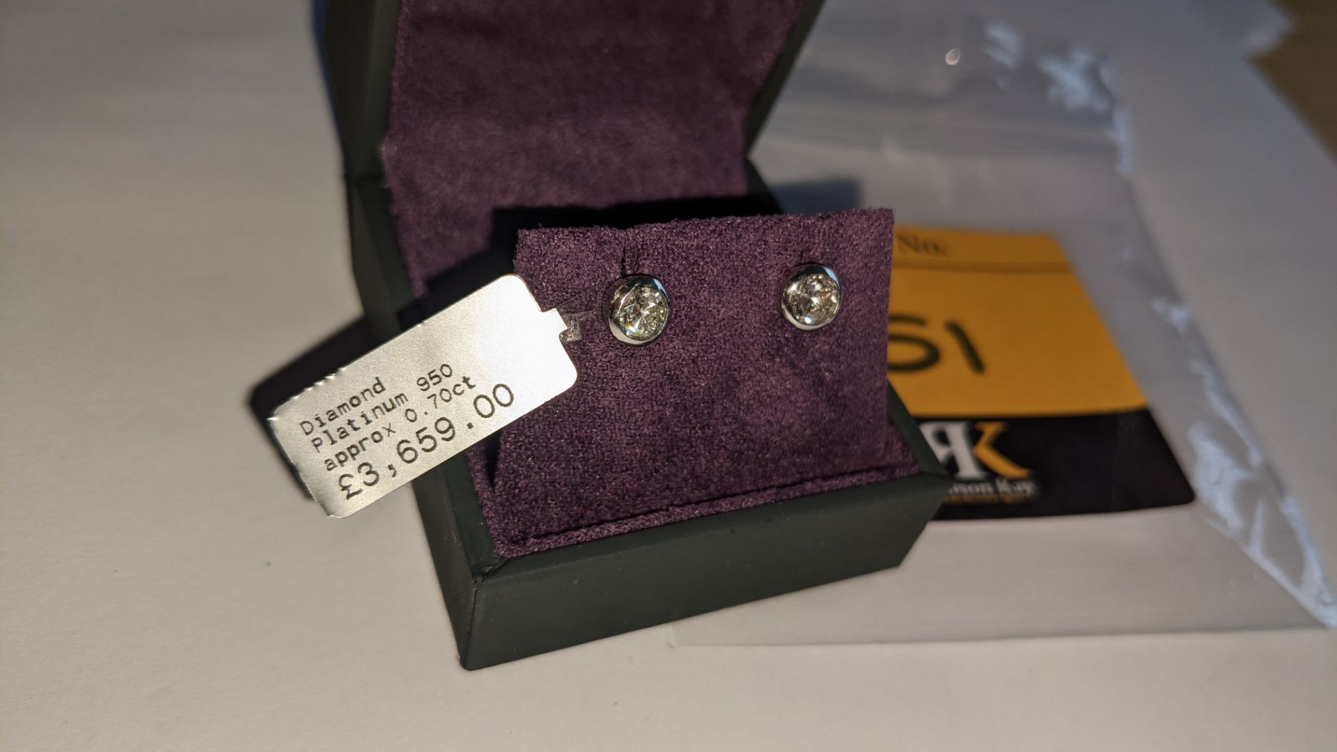 Pair of Platinum 950 & diamond earrings with total ctw of approx. 0.70ct RRP £3,659 - Image 5 of 10