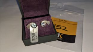 Pair of 18ct white gold & aquamarine earrings RRP £609