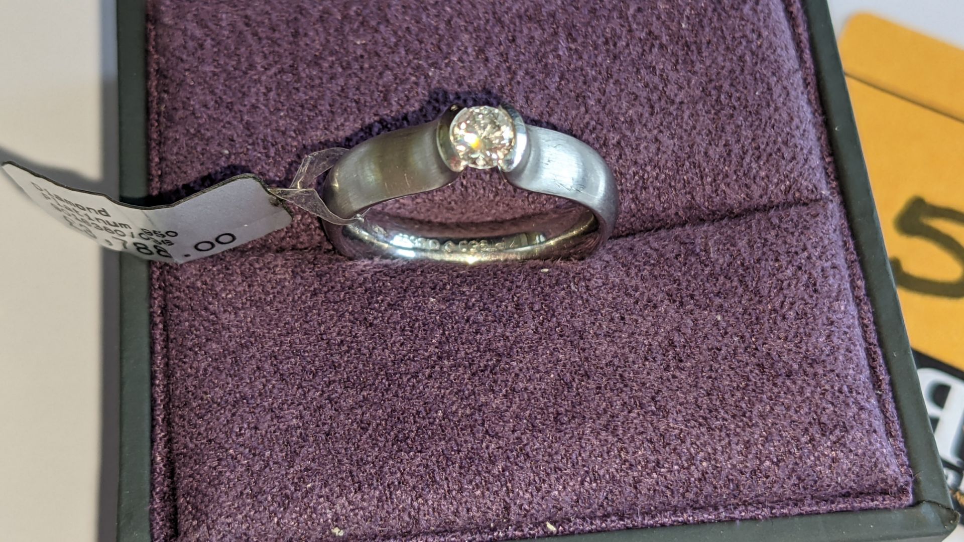 Platinum 950 diamond ring with 0.36ct GH/VS brilliant cut diamond. RRP £3,788 - Image 6 of 14