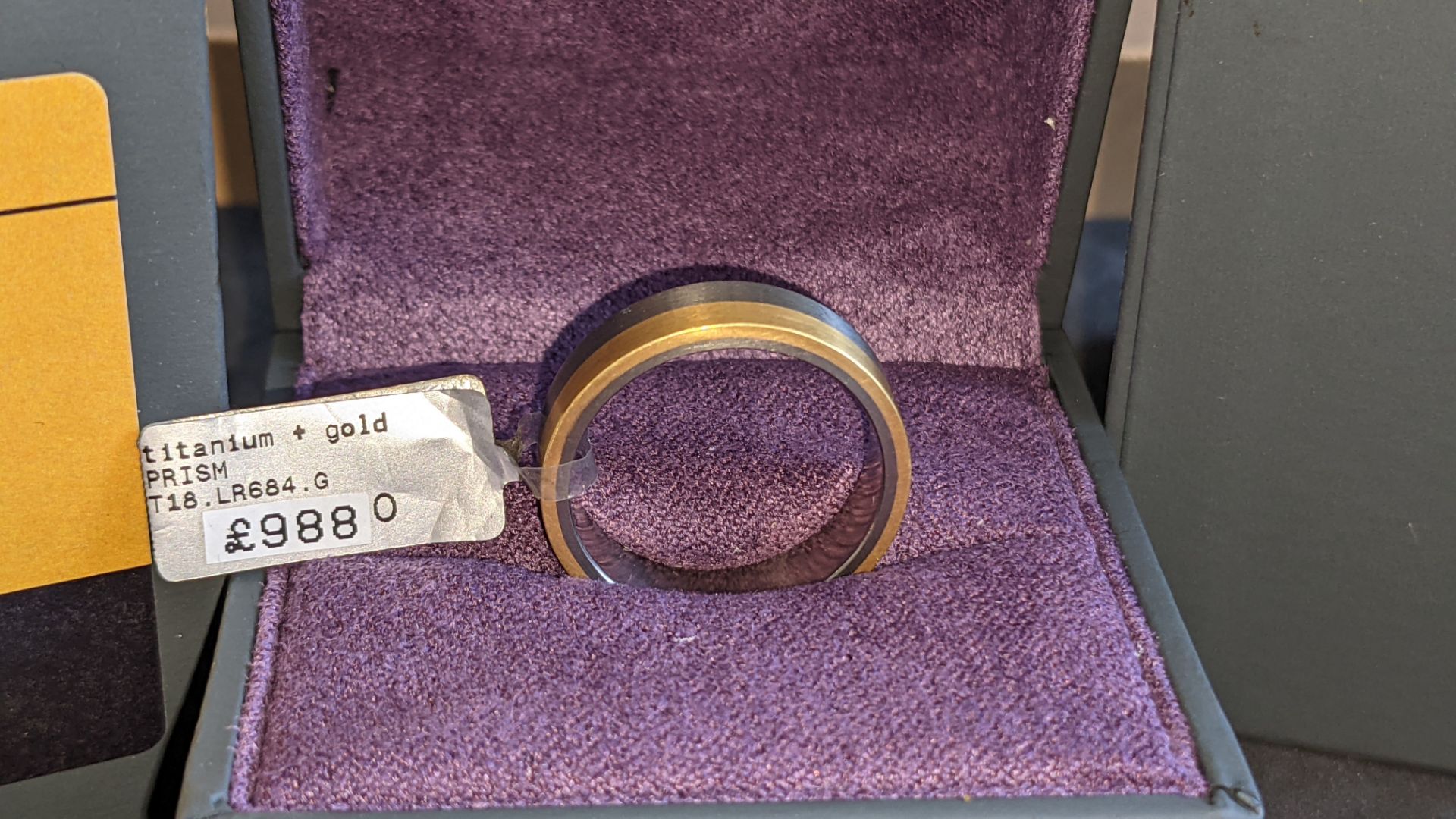 Titanium & 18ct yellow gold 6mm ring RRP £988 - Image 8 of 15