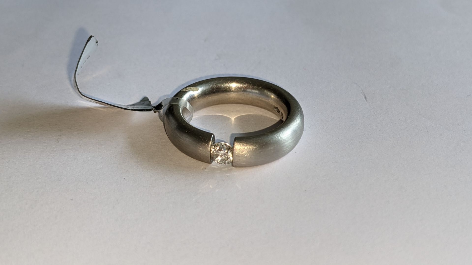 Platinum 950 ring with tension mounted diamond. RRP £3,195 - Image 3 of 14