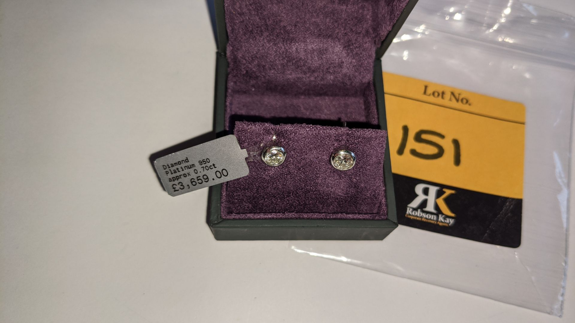 Pair of Platinum 950 & diamond earrings with total ctw of approx. 0.70ct RRP £3,659 - Image 4 of 10