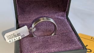 Platinum 950 ring with baguette diamond weighing 0.11ct. RRP £2,414