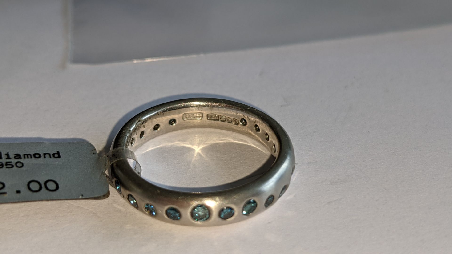Platinum 950 ring with blue coloured diamonds, total weight 0.60ct. RRP £2,912 - Image 8 of 13