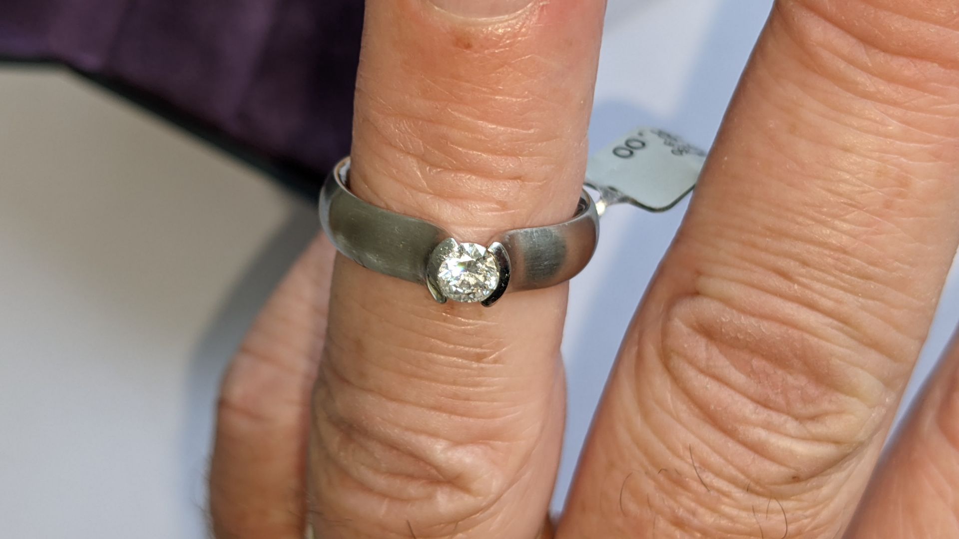 Platinum 950 diamond ring with 0.36ct GH/VS brilliant cut diamond. RRP £3,788 - Image 14 of 14