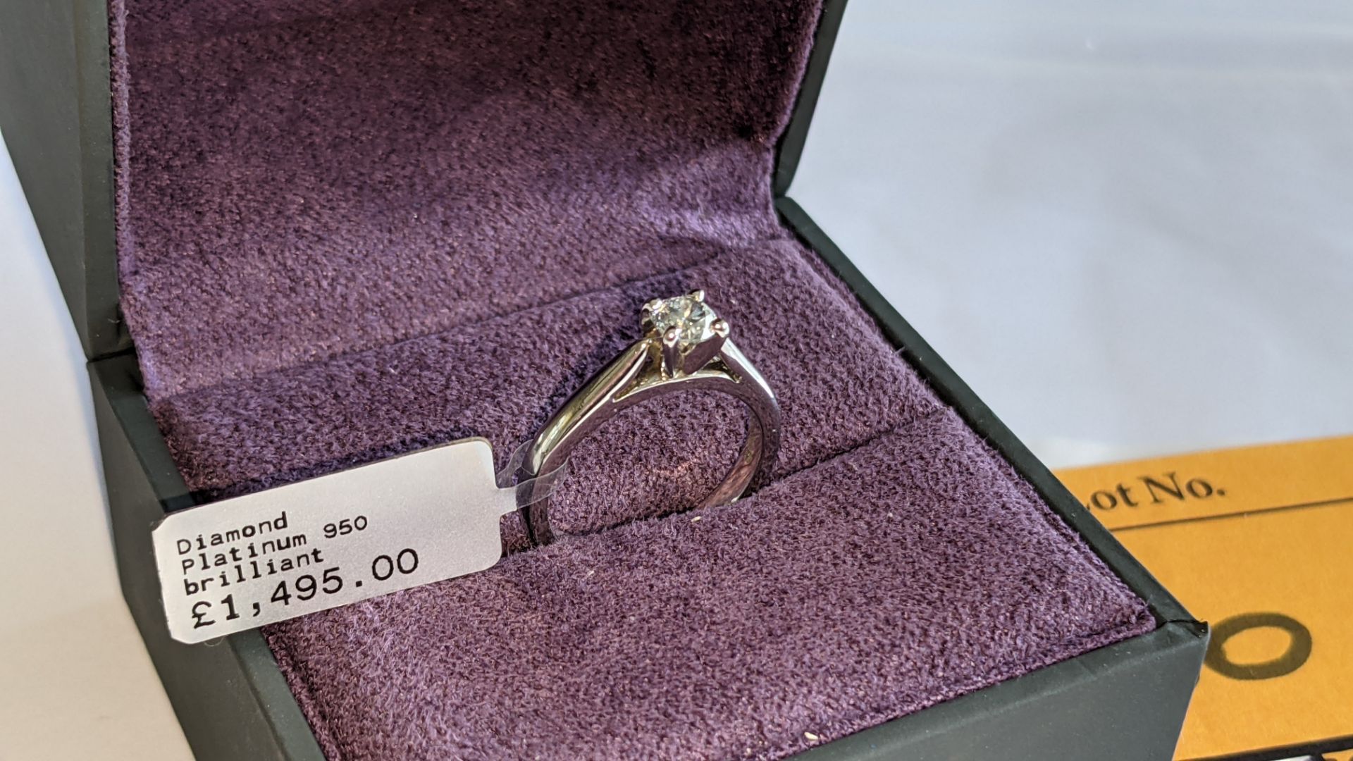 Platinum 950 ring with central brilliant cut diamond. RRP £1,495 - Image 4 of 17