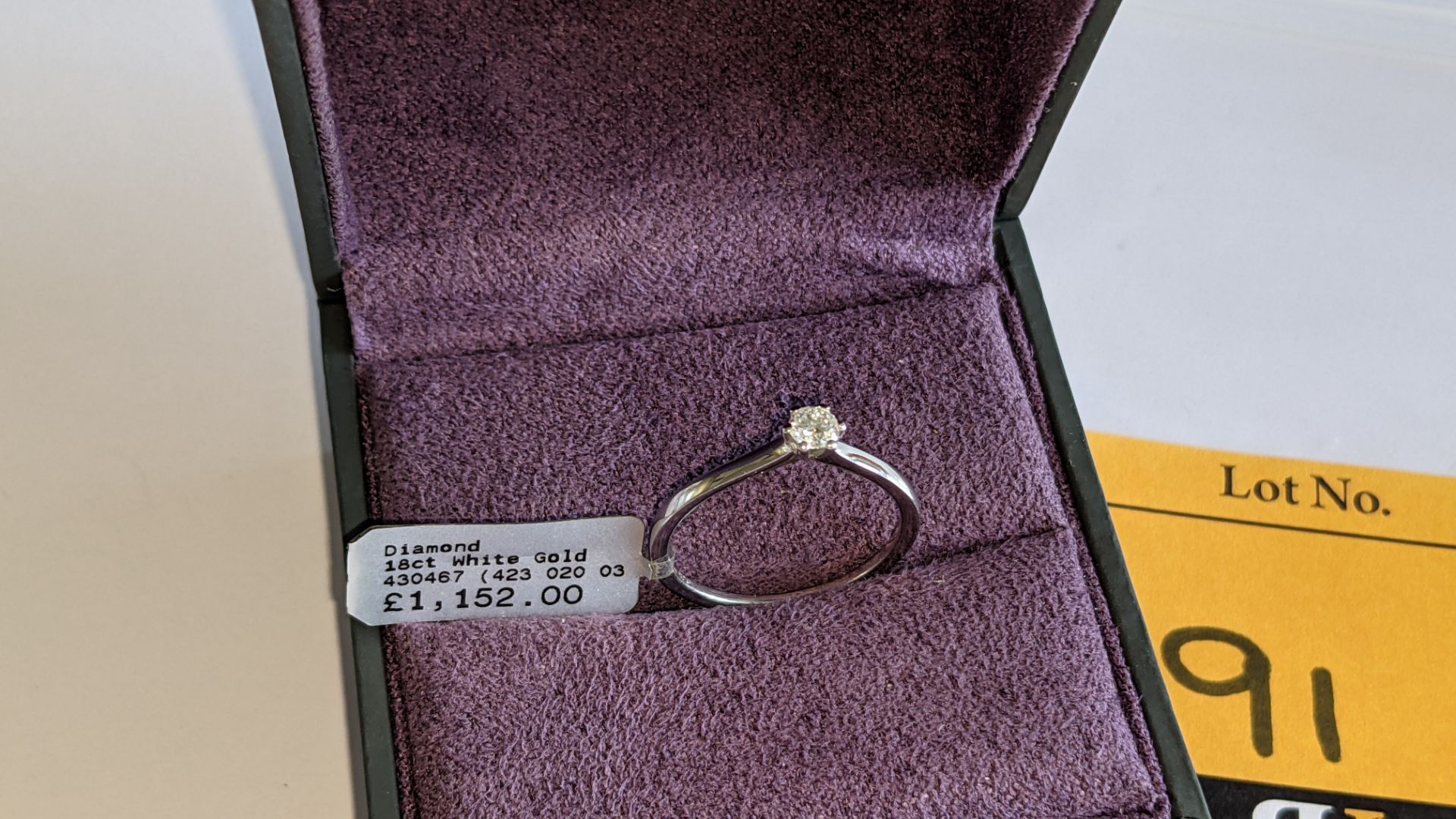 18ct white gold & diamond ring with 0.20ct G/Si brilliant cut diamond RRP £1,152 - Image 4 of 17
