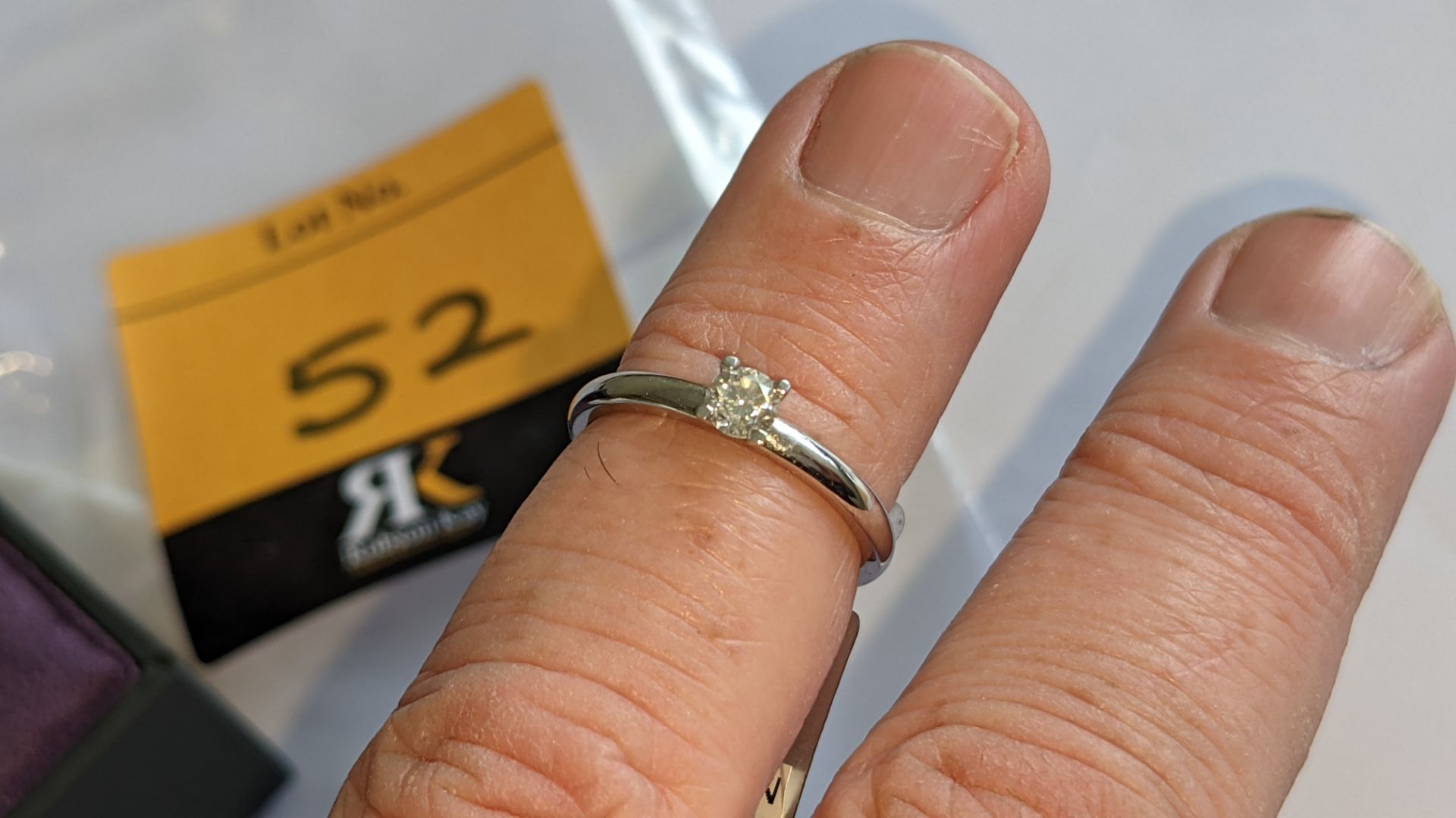 Platinum 950 diamond ring with 0.26ct H/VS central stone. RRP £1,872 - Image 10 of 15