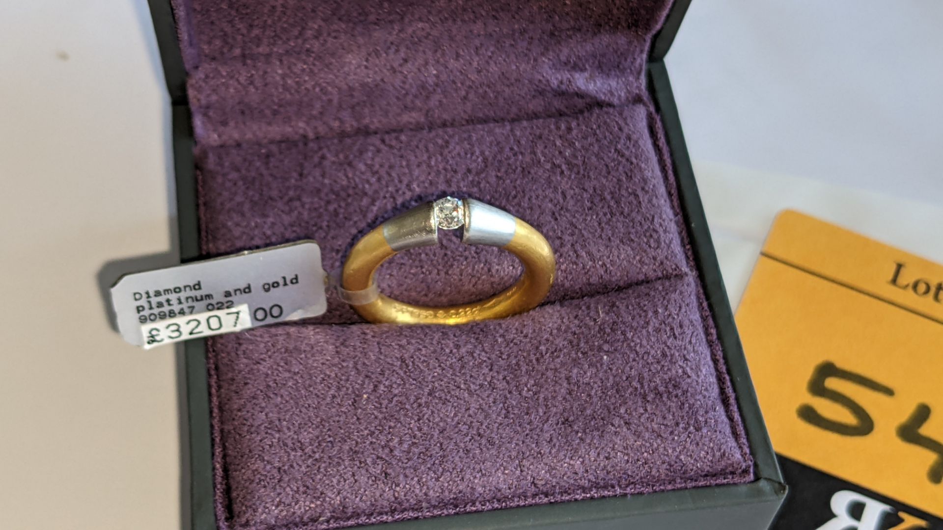 Platinum & yellow gold ring with 0.22ct central brilliant cut diamond. RRP £3,207 - Image 5 of 14