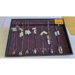 7 necklace & pendant sets, comprising 7 necklaces & 9 pendants. Each necklace & pendant is priced i