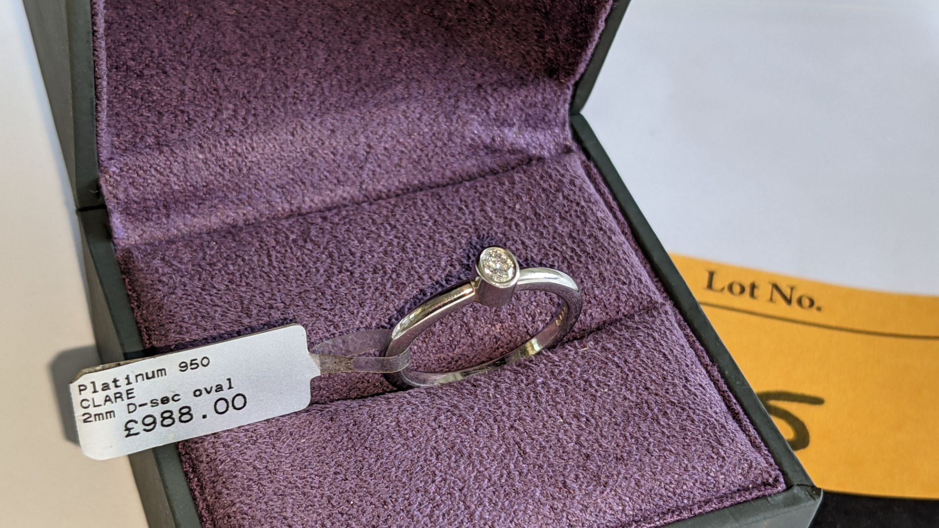 Platinum 950 & diamond ring with 0.15ct oval diamond RRP £988 - Image 4 of 14