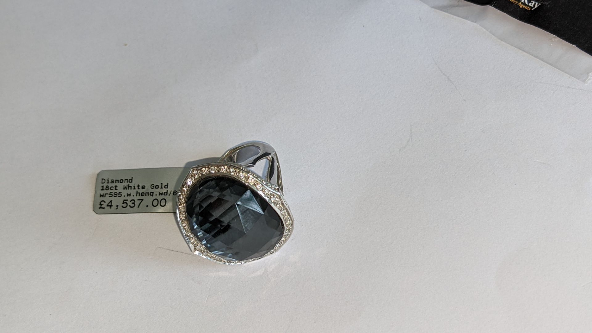 18ct white gold, diamond & crystal haze hematite ring. In addition to diamonds surrounding the large - Image 15 of 23