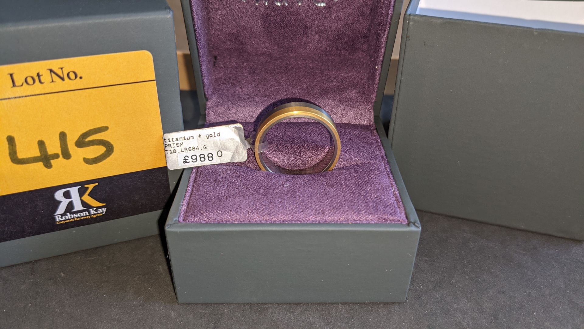 Titanium & 18ct yellow gold 6mm ring RRP £988 - Image 2 of 15